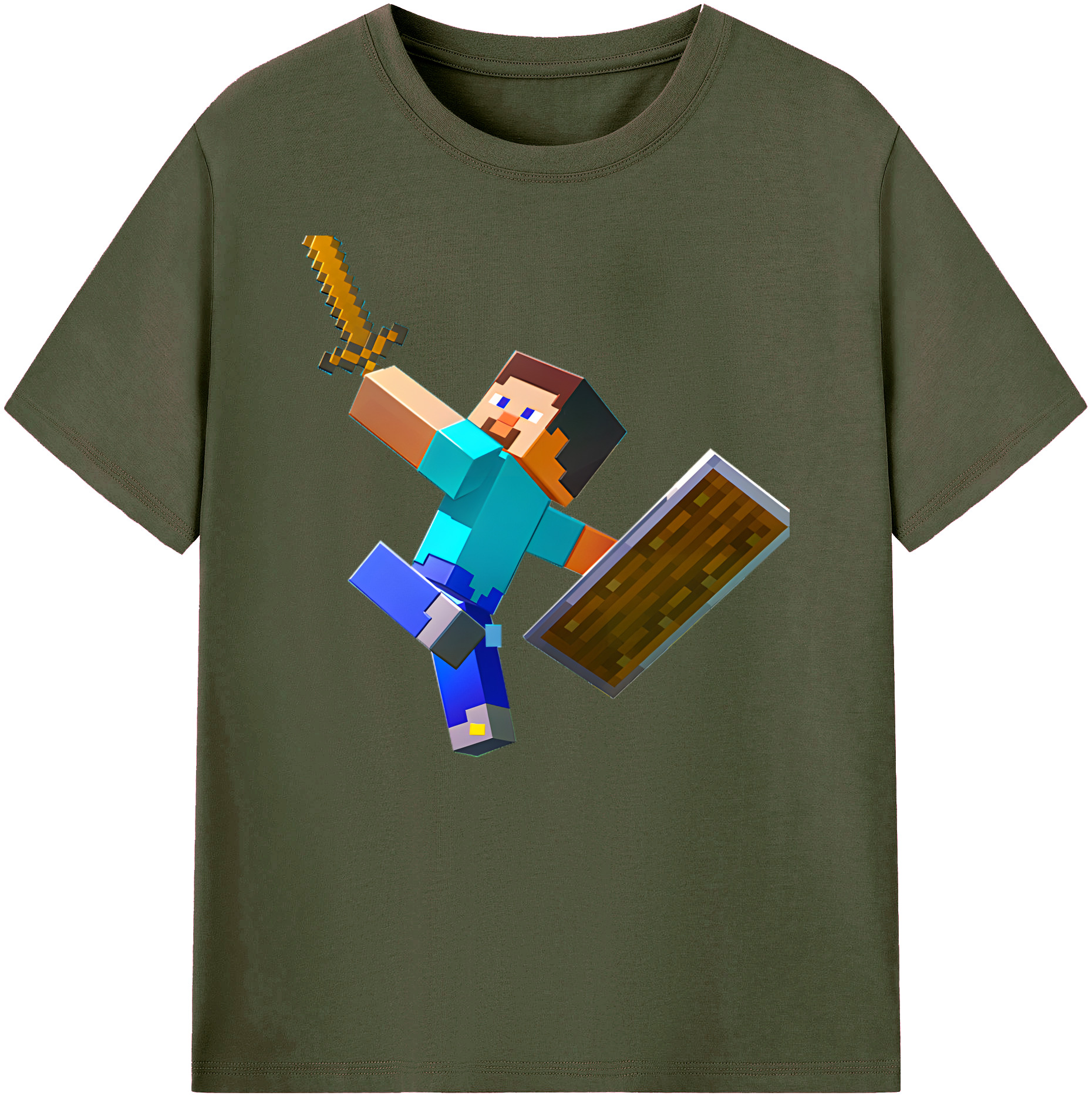 （画像用） マインクラフト ブロックの世界 Minecraft MC Block world 綿100％ メンズ半袖Tシャツ｜肌触りやわらか＆通気性